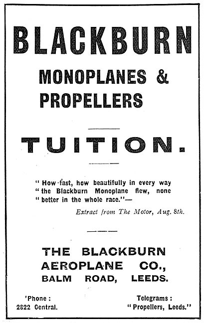 Blackburn Monoplanes & Propellers                                