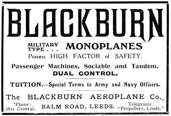 Blackburn Militray Monoplane 1912                                