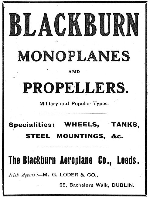 Blackburn Popular & Military Monoplanes                          