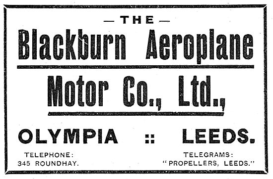 Blackburn Aeroplane Motor Co Ltd. Olympia Leeds                  