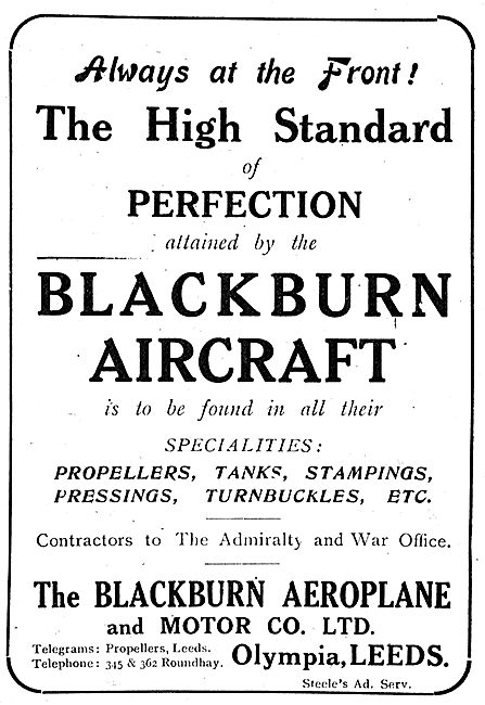 Blackburn Aircraft. The High Standard Of Perfection.             