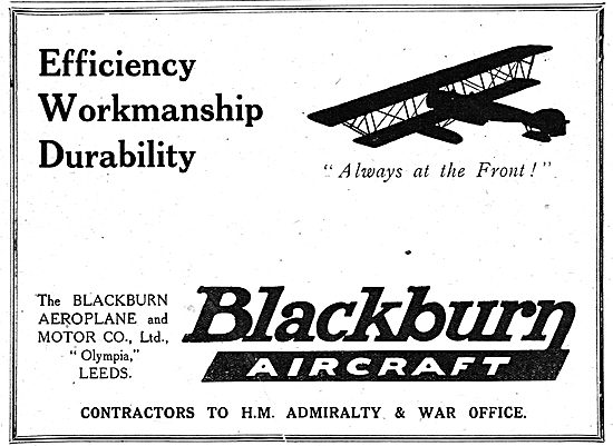 Blackburn Aircraft. Efficiency, Workmanship & Durability         