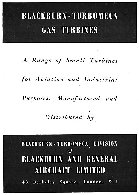 Blackburn-Turbomeca Gas Turbine Engines                          