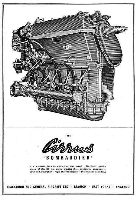 Blackburn Cirrus Bombardier Direct Injection Aero Engine         