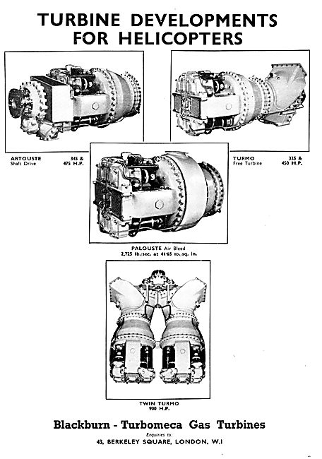 Blackburn - Turbomeca Gas Turbines - Turmo Artouste Palouste     