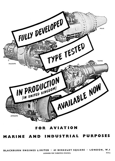 Blackburn Gas Turbine Engines 1959                               