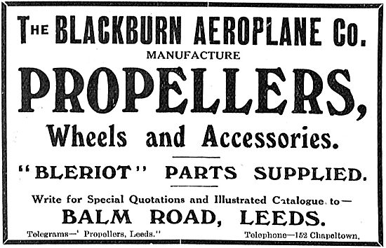 Blackburn Aeroplane Propellers & Bleriot Parts Supplied          