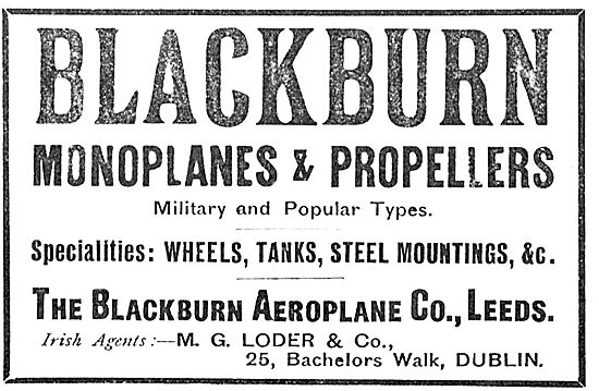 Blackburn Monoplanes, Tuition & Propellers.                      