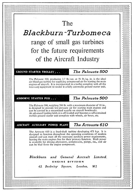 Blackburn Turbomeca Gas Turbines                                 