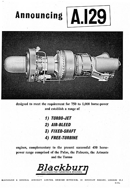 Blackburn  Palouste, Artouste, Palas & Turmo Turbine Engines     