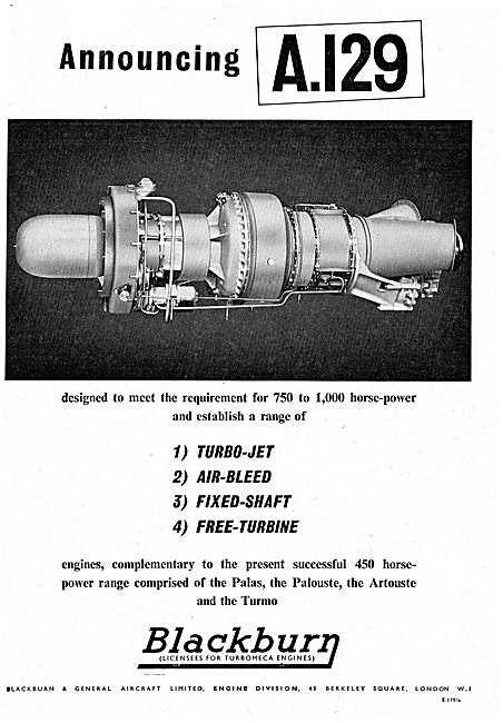 Blackburn  Palouste, Artouste, Palas & Turmo Turbine Engines     