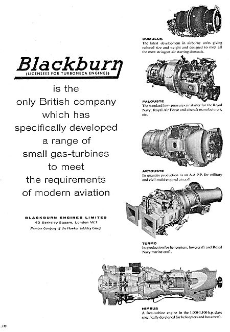 Blackburn Small Aviation Gas-Turbines: Palouste, Artouste, Turmo 