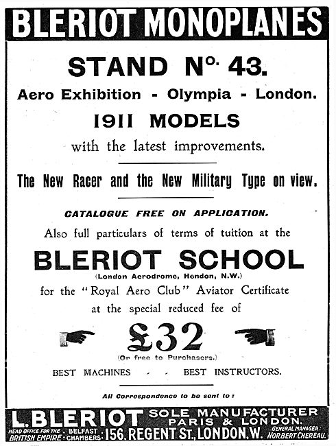 Bleriot Monoplanes - Bleriot School Hendon                       