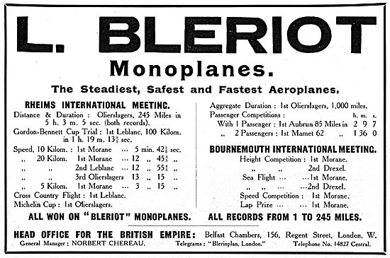 Bleriot Monoplanes                                               