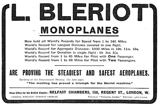 Bleriot Monoplanes Hold All The World's Records From 1 to 245 mls