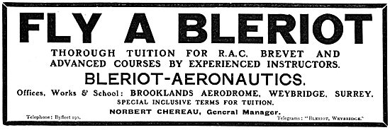 Bleriot Aeronautics - Bleriot Aeroplanes 1914                    