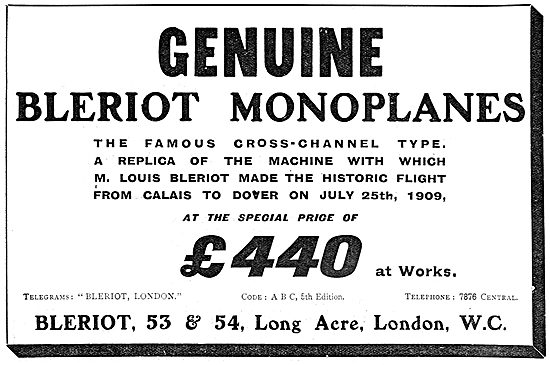 Bleriot Monoplanes - Cross Channel Replica                       