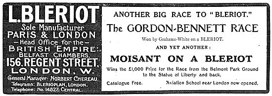 Bleriot Monoplanes - Grahame-White Gordon-Bennett Race           