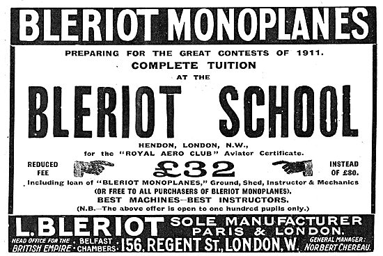 Reduced Fees For Aviators Tuition At The Bleriot School Hendon   