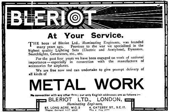 Bleriot Ltd. Illuminating Engineers                              