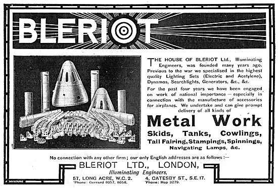Bleriot Metal Works - Skigs, Tanks & Cowlings                    