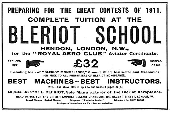 Complete Tuition For Aviators Certificate At The Bleriot School  