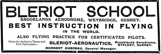 The Bleriot Flying School - Brooklands Aerodrome Surrey          