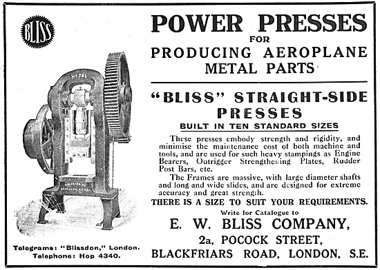 Bliss Machine Tools Straight-Side Presses                        