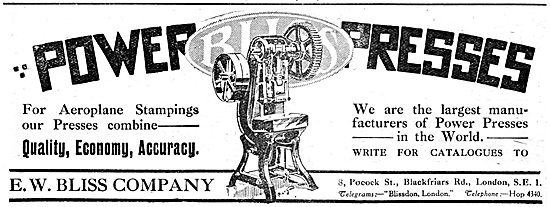 E.W.Bliss Company. Power Presses 1917                            