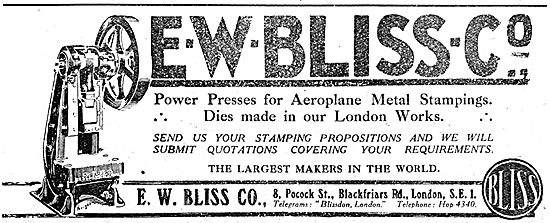 E.W.Bliss Company. WW1 Power Presses                             