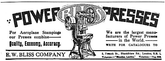 Bliss Power Presses - 1918 Advert                                