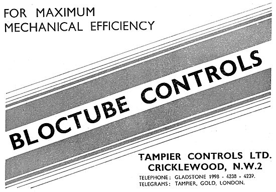 Tampier Bloctube Mechanical Controls 1943 Advert                 