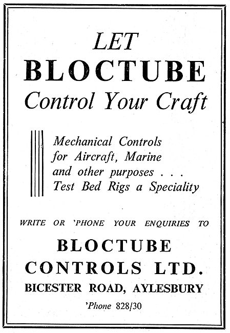 Bloctube Mechanical Controls For Aircraft                        