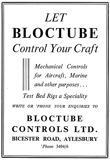 Bloctube Controls & Test Bed Rigs 1959                           