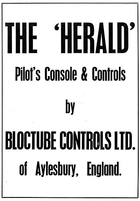 Bloctube Mechanical Controls 1965                                