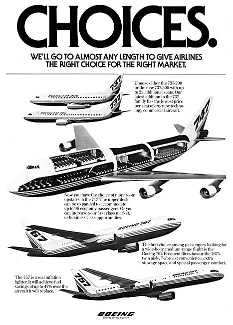 Boeing Airliners 1982 - Boeing 737 Boeing 767                    