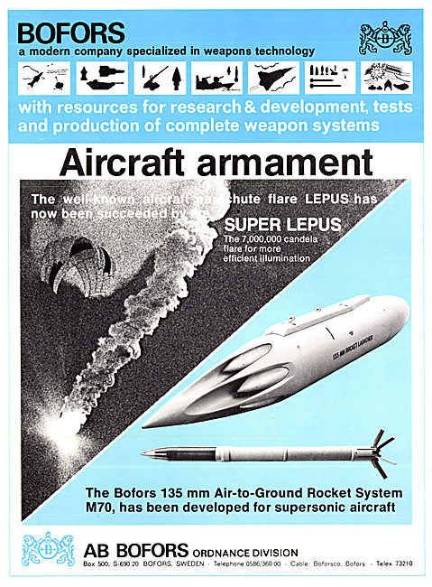 Bofors Weapons Systems. Bofors 135mm Air-To-Ground Rocket        