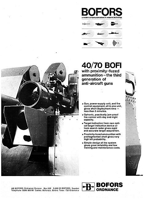 Bofors Aircraft Weapons Systems - Bofors 40/70 BOFI Ammunition   