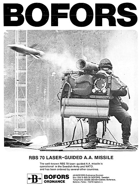 Bofors RBS 70 Laser-Guided  A.A.Missile 1979                     
