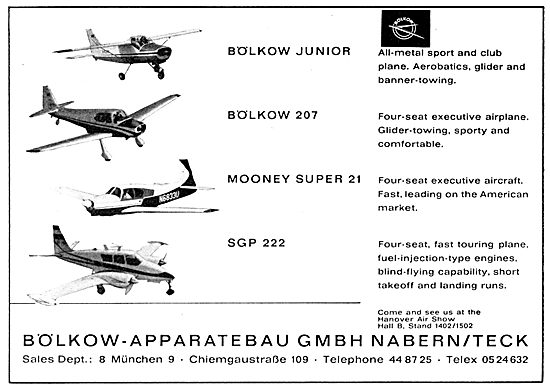 Bolkow Aircraft 1964                                             