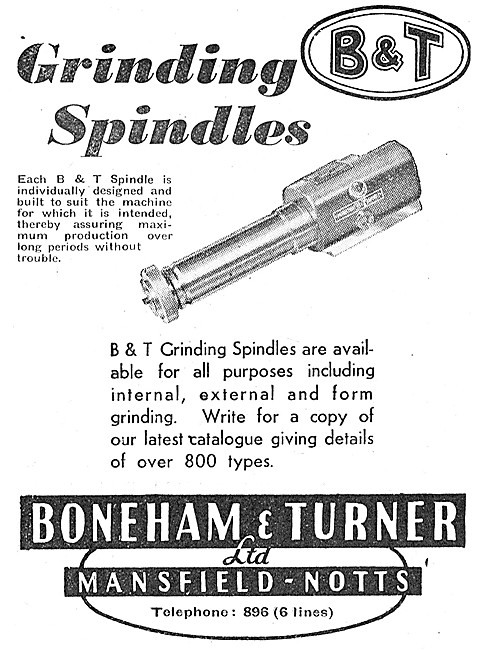 Boneham & Turner Grinding Spindles                               