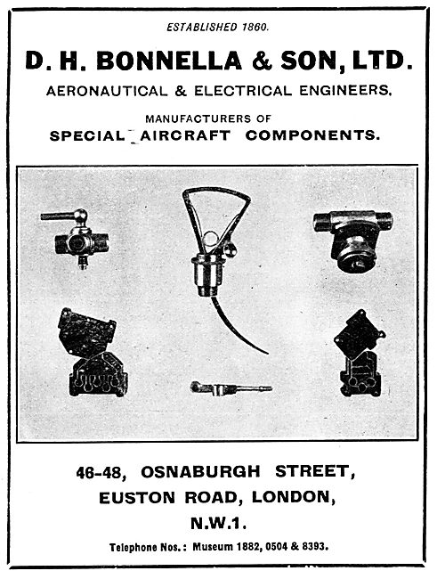 D.H.Bonella Aircraft Ignition Fittings & Accessories 1929        