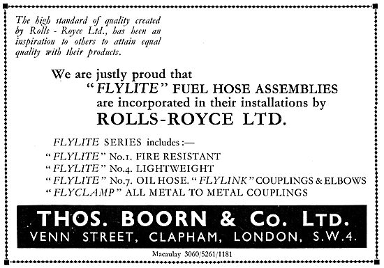 Thos Boorn Flylite Fuel Hose Assemblies                          