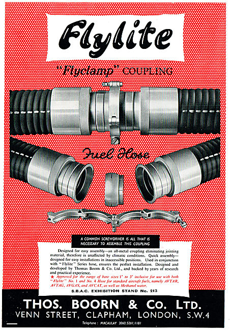 Thos Boorn Flylite Aircraft Pipe Couplings                       