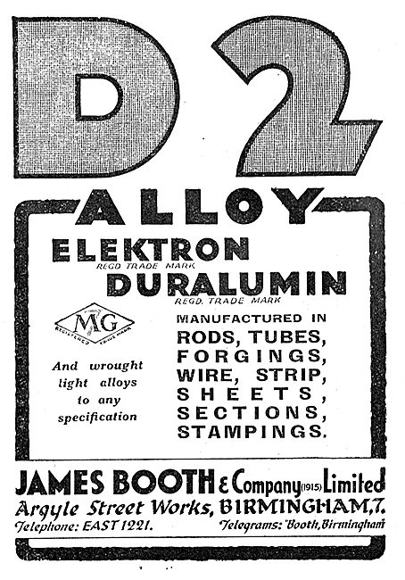 James Booth Elektron & Aluminium Rods, Tubes, Forgings & Sections
