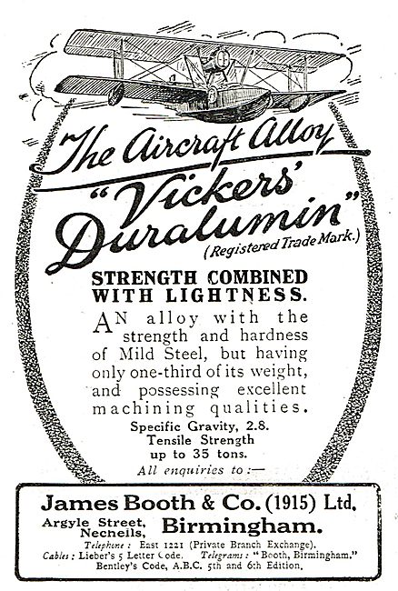 James Booth For Vickers Duralumin: The Aircraft Alloy            