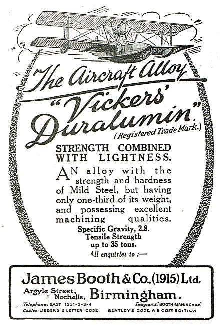 James Booth For Vickers Duralumin - The Aircraft Alloy           