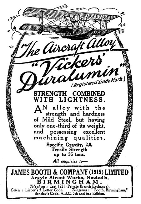 James Booth Duralumin 1929 Advert                                