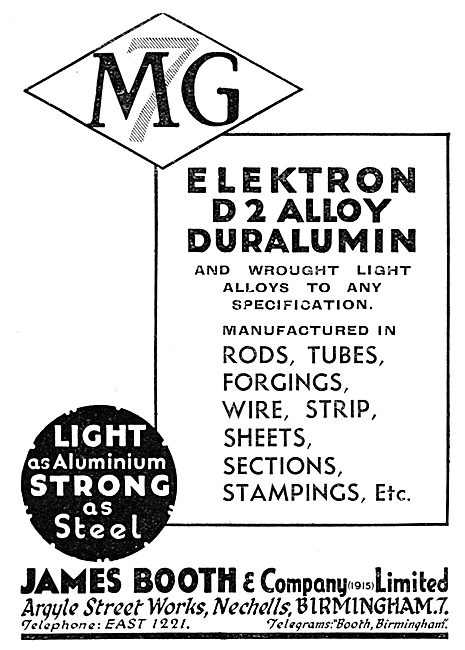 James Booth. Elektron. Duralumin . MG7 D2 Alloys                 