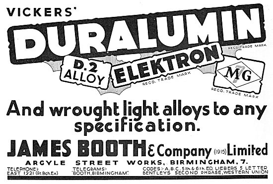 James Booth - Elektron - Duralumin - D2 Alloy - Rods, Tubes, Wire